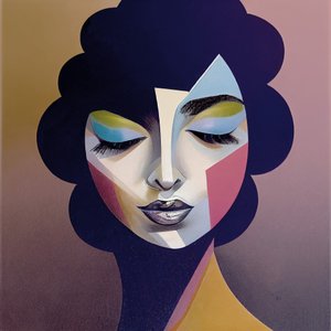 Visage de fille abstrait