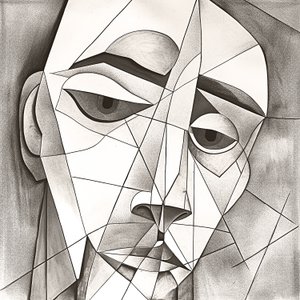 Dessin au crayon primitif abstrait d