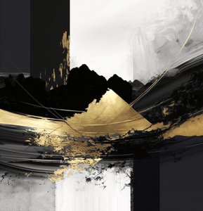 Abstrait texturé en couches noir et or