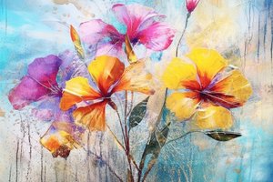 Fond de fleurs magnifiques, peinture florale générée par IA
