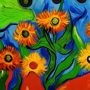 Peinture impressionniste de fleurs