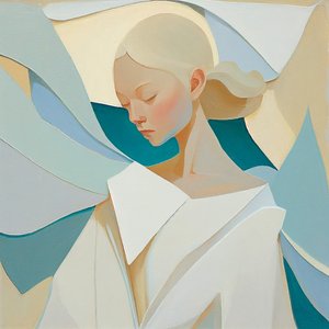 Portrait de Femme Blonde, inspiré de peintures célèbres