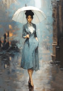Élégante dame française marchant dans les rues de Paris