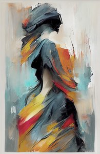 Fille dansant, abstrait expressionniste