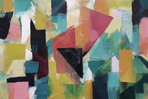 Peinture abstraite géométrique minimaliste - F. Abderrahim