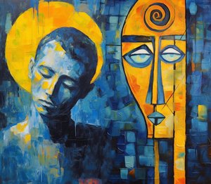 Peinture de visage triste abstraite moderne, impressions de posters bon marché en ligne