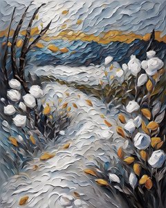 Scène naturelle, sommet de montagne, paysage floral
