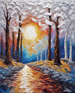 Coucher de soleil à travers une forêt - F. Abderrahim