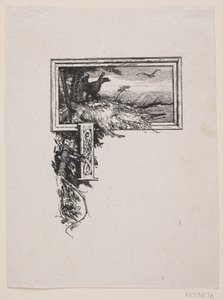 Vignette Initiale. "J" avec un Nid d