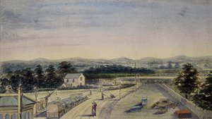 Vue depuis le pont de la gare, Lingfield, Surrey en direction de Crowhurst - F. J. P.