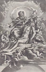 La Sainte Trinité, avec le Christ mort au centre entouré d