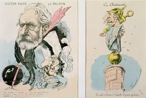 Caricatures de Victor Hugo et Napoléon III, 1870