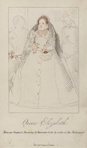 Reine Élisabeth I (gravure en couleur) - Federico (after) Zuccari or Zuccaro