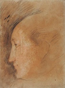 Tête de femme de profil à gauche