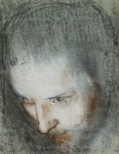 Tête de Saint François regardant vers le haut à gauche