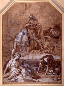 Allégorie religieuse, la collecte de la manne et l