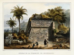 Ruines de la pyramide de Xochicalco - Federico Mialhe
