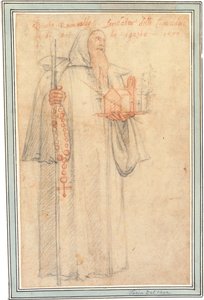 Fra Stefano, procureur des Camaldules à Vallombrosa, en tant que Saint Romuald, tenant un modèle d