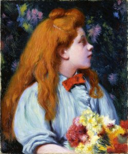 Fille avec des fleurs