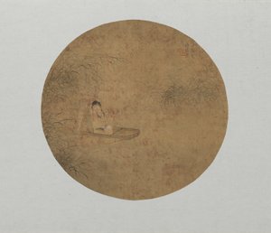 Dame dans un bateau jouant de la flûte - Fei Danxu