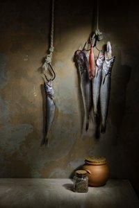 Nature morte rustique avec du poisson