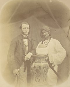 Portrait de J.D. Forsyth, Esq., C.S. Sec., commandant en chef à Oude avec son serviteur indien