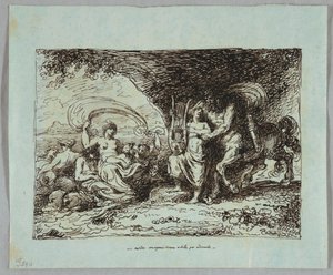 Achille enseigné par le centaure Chiron à jouer de la lyre - Felice Giani