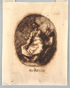 Projet décoratif avec Prudence en ovale - Felice Giani
