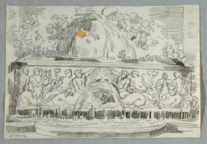 Conception pour une fontaine avec Triton - Felice Giani