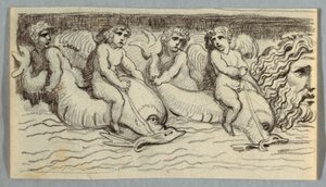 Frise avec dauphins et putto - Felice Giani