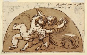 Gémeaux, Lunette pour plafond, Sala Ottagonale, Palazzo Milzetti, Faenza