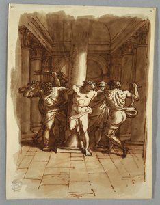 Page de carnet de croquis : Flagellation du Christ