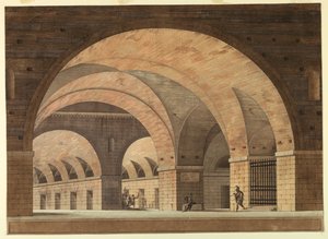 Décor de scène, intérieur de prison - Felice Giani