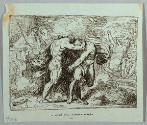La lutte entre Hercule et le dieu fleuve Achéloos