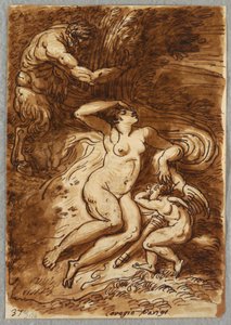 Vénus et Cupidon et Satyre, étude d