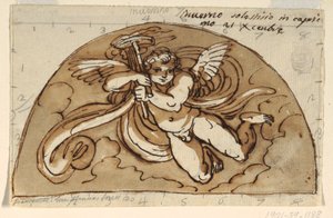 Hiver, Lunette pour plafond de la Sala Ottagonale, Palazzo Milzetti, Faenza