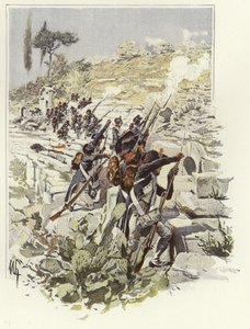 Soldats parmi les ruines de Nicopolis - Felicien baron de Myrbach Rheinfeld