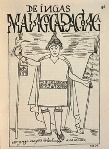 Représentation de Manco Capac, le fondateur légendaire du royaume de Cusco et une figure de la mythologie inca - Felipe Huaman Poma de Ayala