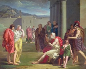 Homère chantant avec sa lyre, début du XIXe siècle