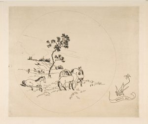 Décoration pour une assiette : Un champ, 1870 - Felix Bracquemond
