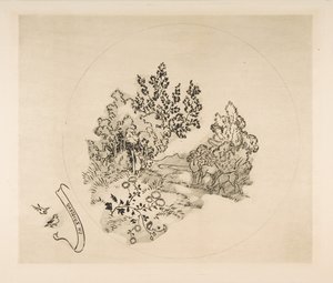 Décoration pour une assiette : Un ruisseau, 1870 - Felix Bracquemond