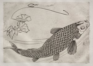 Service de table (service Rousseau) : Grand poisson de style japonais (n° 19) - Felix Bracquemond