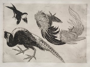Service de table Rousseau : Faisans et oiseau n° 18, 1866