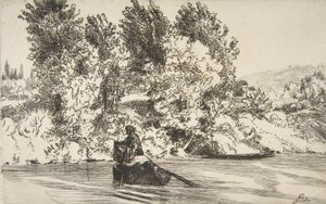 Pêcheur avec un filet - Felix Bracquemond