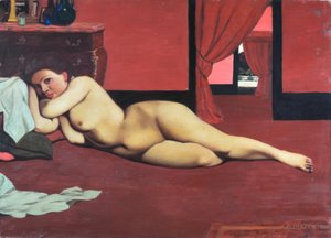 Nu dans le salon rouge