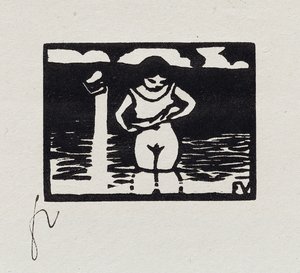 Fille Enlevant sa Chemise, VI de "Les Petites Baigneuses", 1893 - Felix Edouard Vallotton