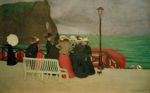 Les planches à Etretat - Felix Edouard Vallotton