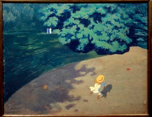 Le bal ou coin de parc avec enfant jouant à la balle