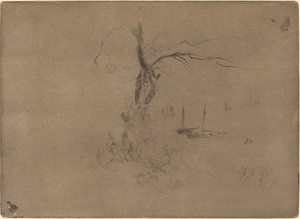 Arbres et Bateaux - Felix Hilaire Buhot