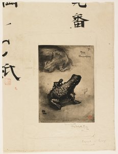 Encrier en forme de grenouille en bronze, 1883 - Felix Hilaire Buhot